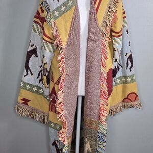 Colorful Fringed Women's Cape